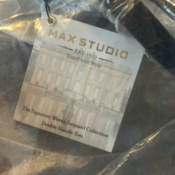 Max Studio Signature Woven Jacquard Collection Double Handled Tote - Picture 7 of 8